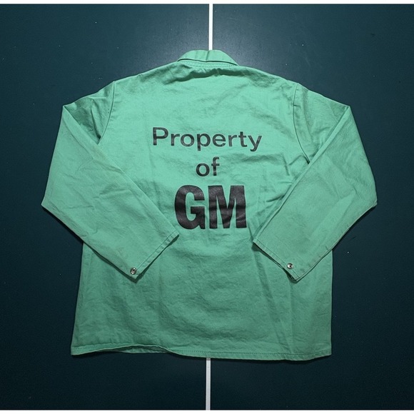 Vintage 60s Westex Property of GM FR Welding Jacket Made USA Large Gripper Snaps